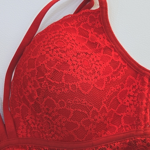 Victoria's Secret Pink Red Lace Bralette - Picture 2 of 7